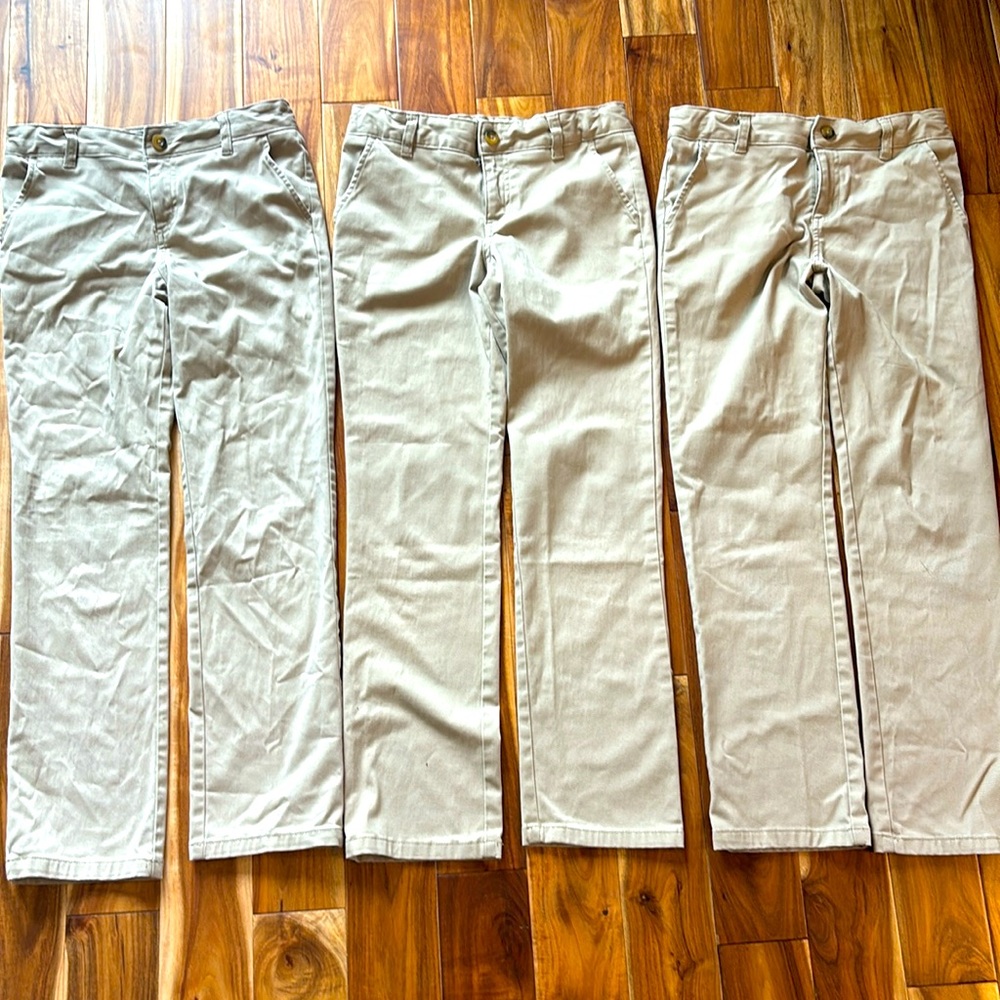 French Toast Girls Uniform - Pant Bundle 3 Pair Tan Straight Chinos